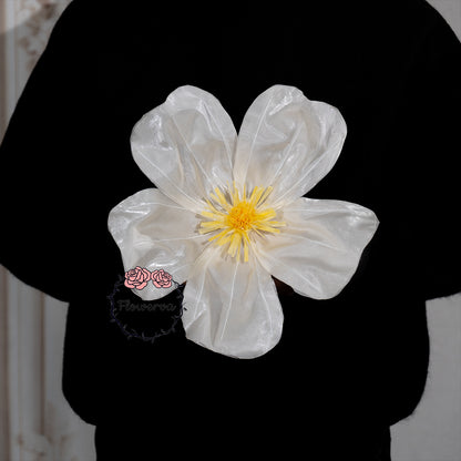 Flowerva Sheer Fabric White Daisy Decor