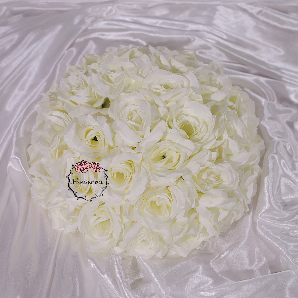 Flowerva 70/60/50/40/30cm White Rose Floral Ball Wedding Party Banquet Table Centerpieces
