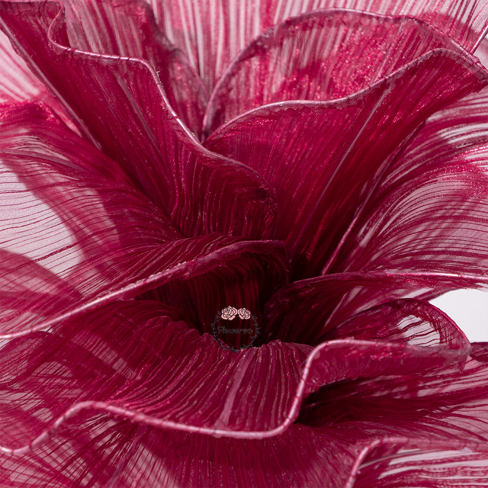 Flowerva Wine red Table Flower Wedding Decoration (With Base)