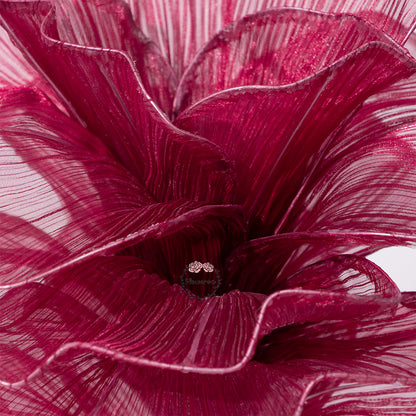 Flowerva Wine red Table Flower Wedding Decoration (With Base)