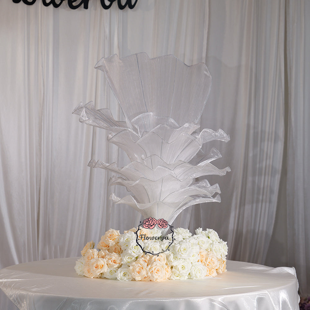 Flowerva Pure White Artistic Wedding Table Decorations
