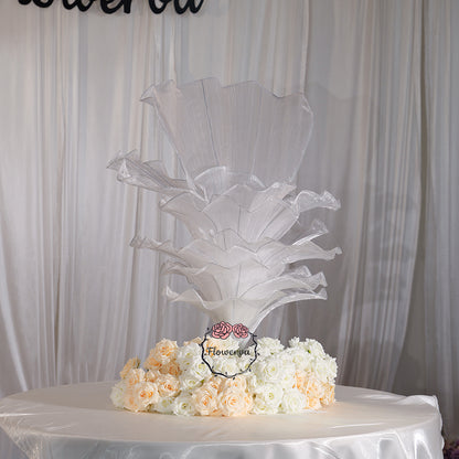 Flowerva Pure White Artistic Wedding Table Decorations