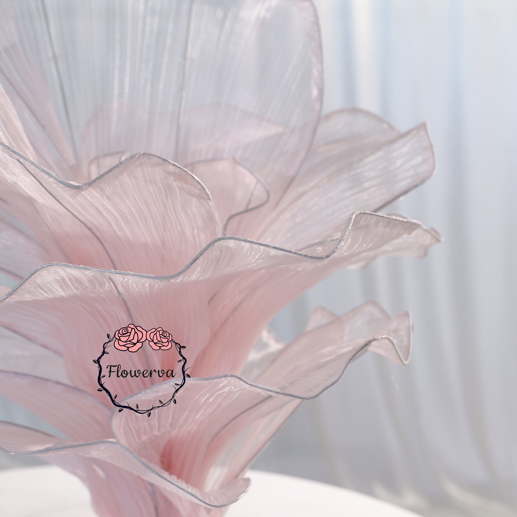 Flowerva Light Pink Table Flower Wedding Decoration (With Base)