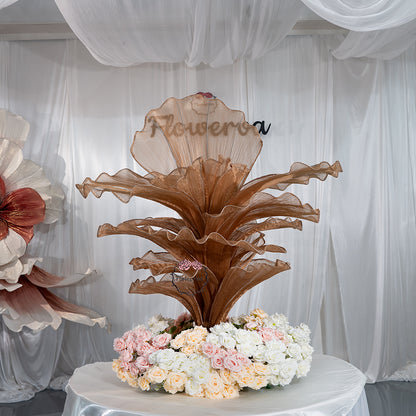 Flowerva Brown Table Flower Wedding Decoration (With Base)