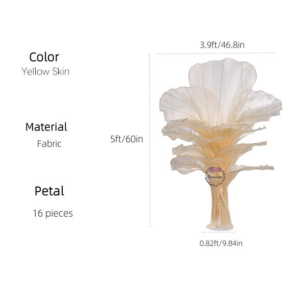 Flowerva Yellow Skin Table Flower Wedding Decoration (With Base)