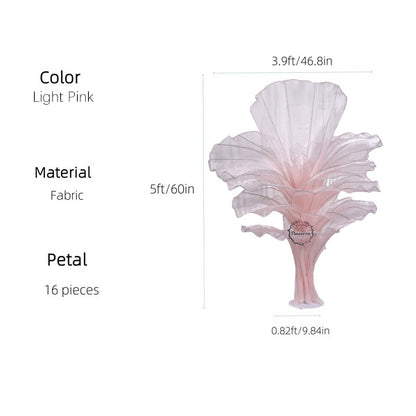 Flowerva Light Pink Table Flower Wedding Decoration (With Base)