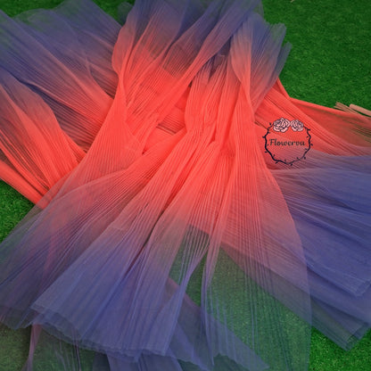 Flowerva Gradient Red And Blue Organ Pleated Handmade Three-Dimensional Floral Styling