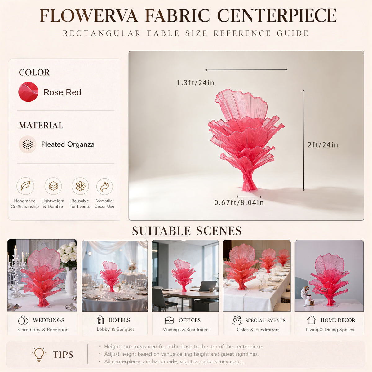 Flowerva Signature Sculptural Floral Centerpiece