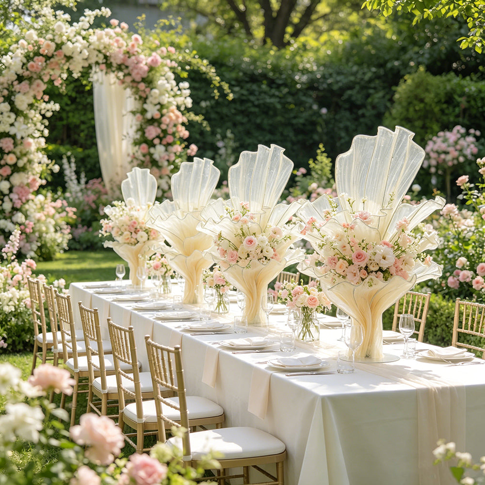 Flowerva Yellow Skin Table Flower Wedding Decoration (With Base)