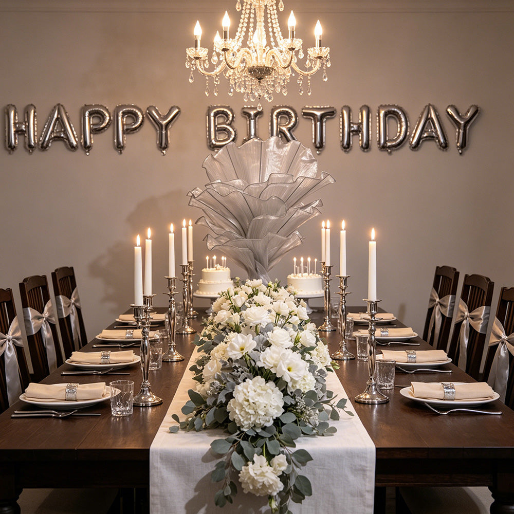 Flowerva''Morning Mist in the Mountains'' Grey Wedding Table Flower Decoration