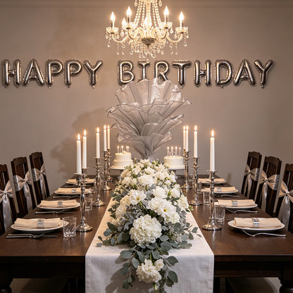 Flowerva''Morning Mist in the Mountains'' Grey Wedding Table Flower Decoration