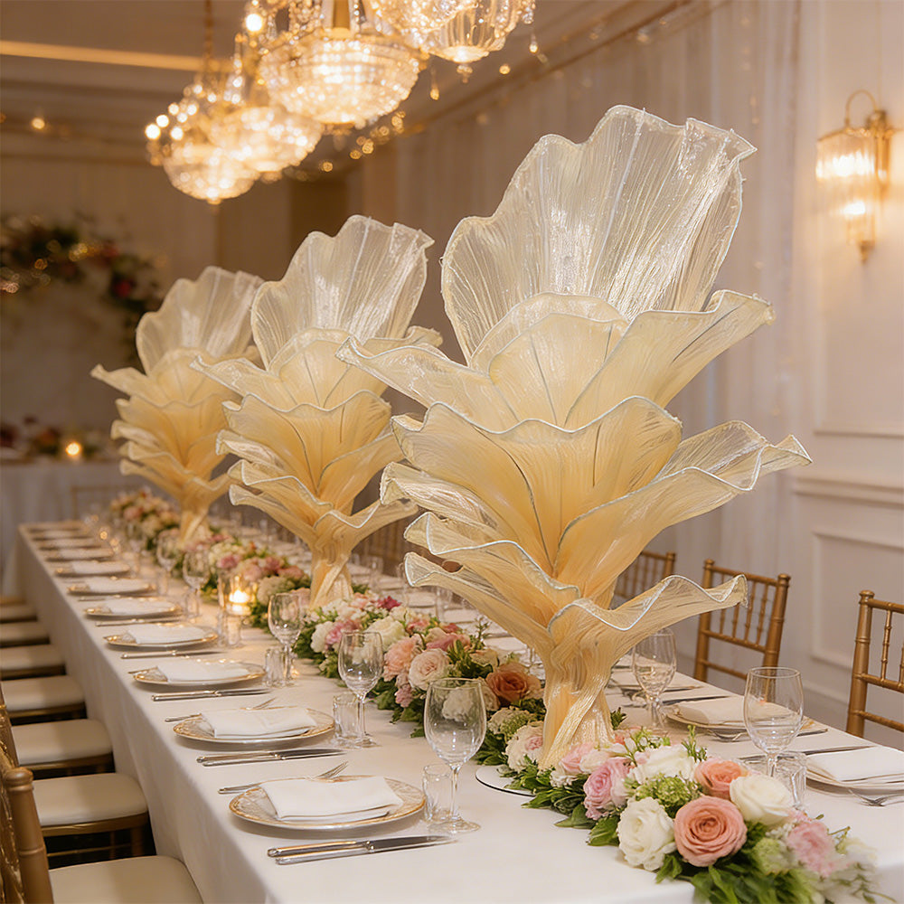 Flowerva Yellow Skin Table Flower Wedding Decoration (With Base)