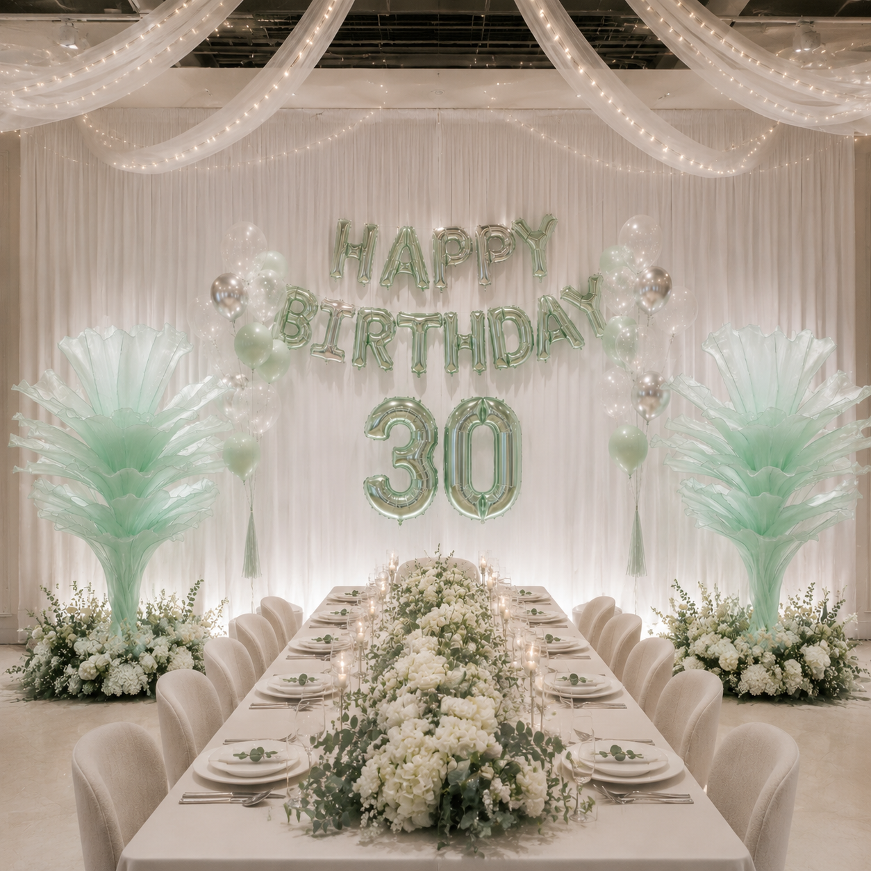 Flowerva Table Flower Wedding Ceremony Light Green