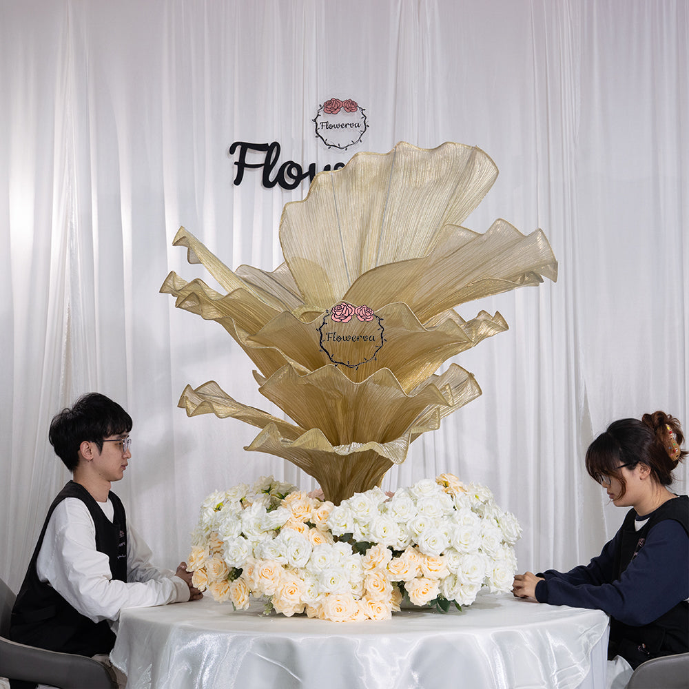 Flowerva Champagne Gold French Vintage Wedding and Home Art Decoration