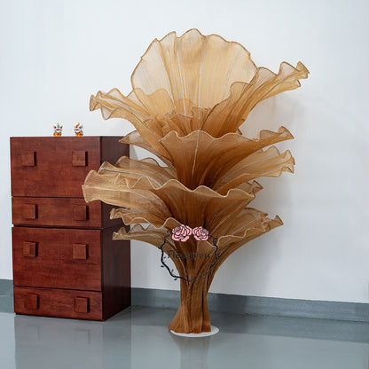 Flowerva Brown Table Flower Wedding Decoration (With Base)