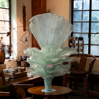 Flowerva Light Green Table Flower Wedding Decoration (With Base)