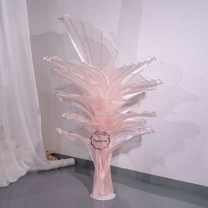 Flowerva Light Pink Table Flower Wedding Decoration (With Base)