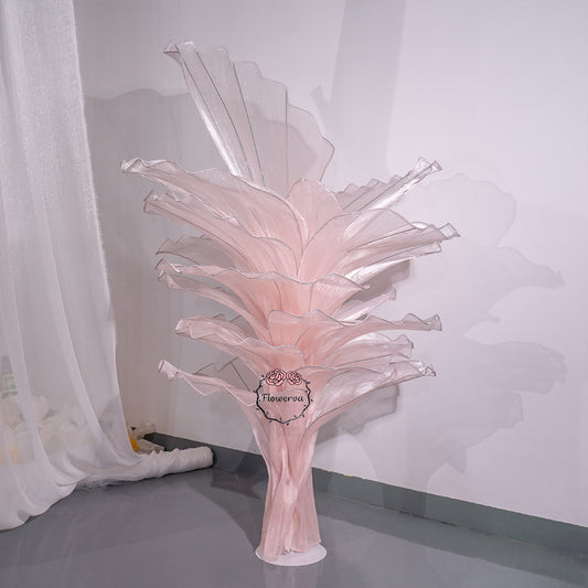 Flowerva Light Pink Table Flower Wedding Decoration (With Base)