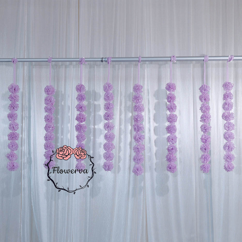 Flowerva Lavender Fabric Flower String Garland Decor