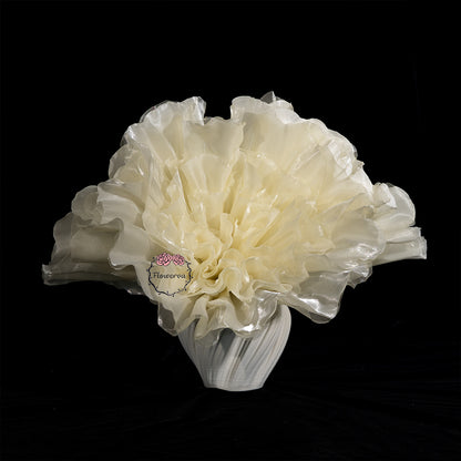 Flowerva Luminous Ruffle Core Fabric Flower