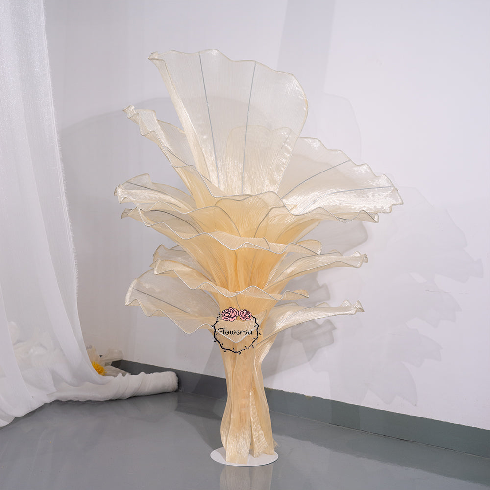 Flowerva Yellow Skin Table Flower Wedding Decoration (With Base)