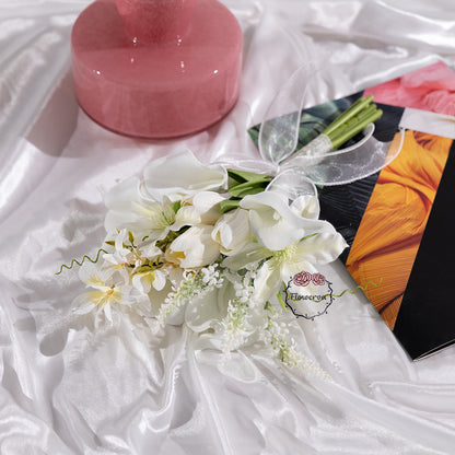 Flowerva White Tulip Hand Bouquet