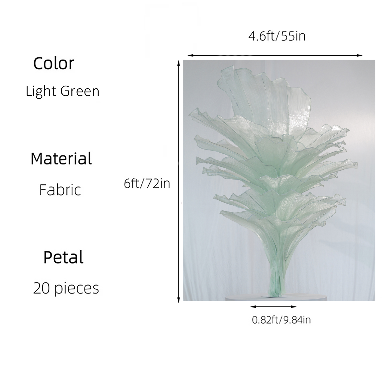 Flowerva Table Flower Wedding Ceremony Light Green