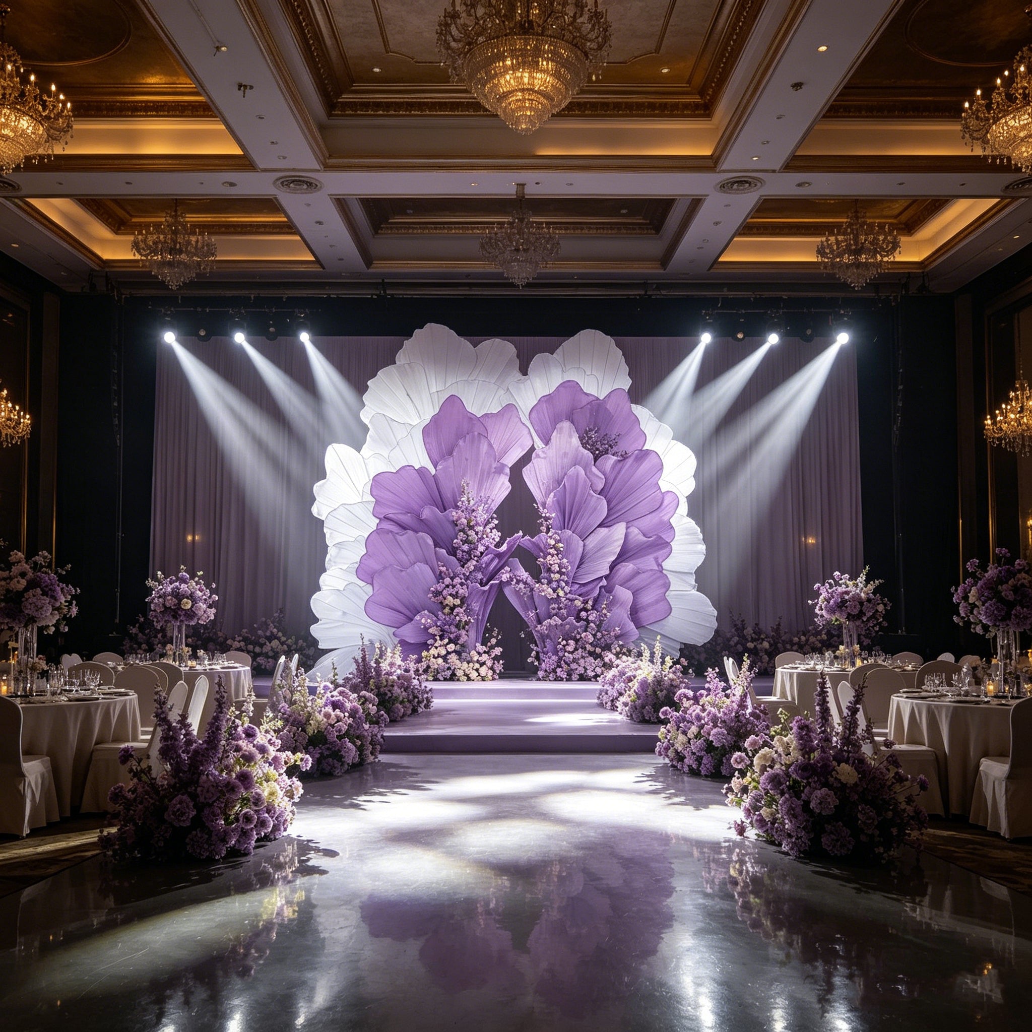 Flowerva Radiant Petal Sculpture Wedding Decor (Excluding Shelves)