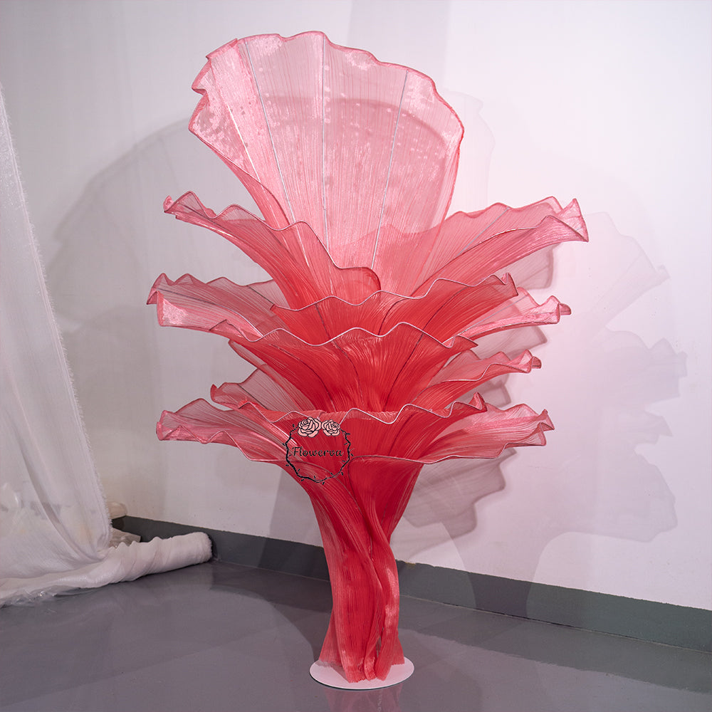 Flowerva Rose Red Table Flower Wedding Decoration (With Base)