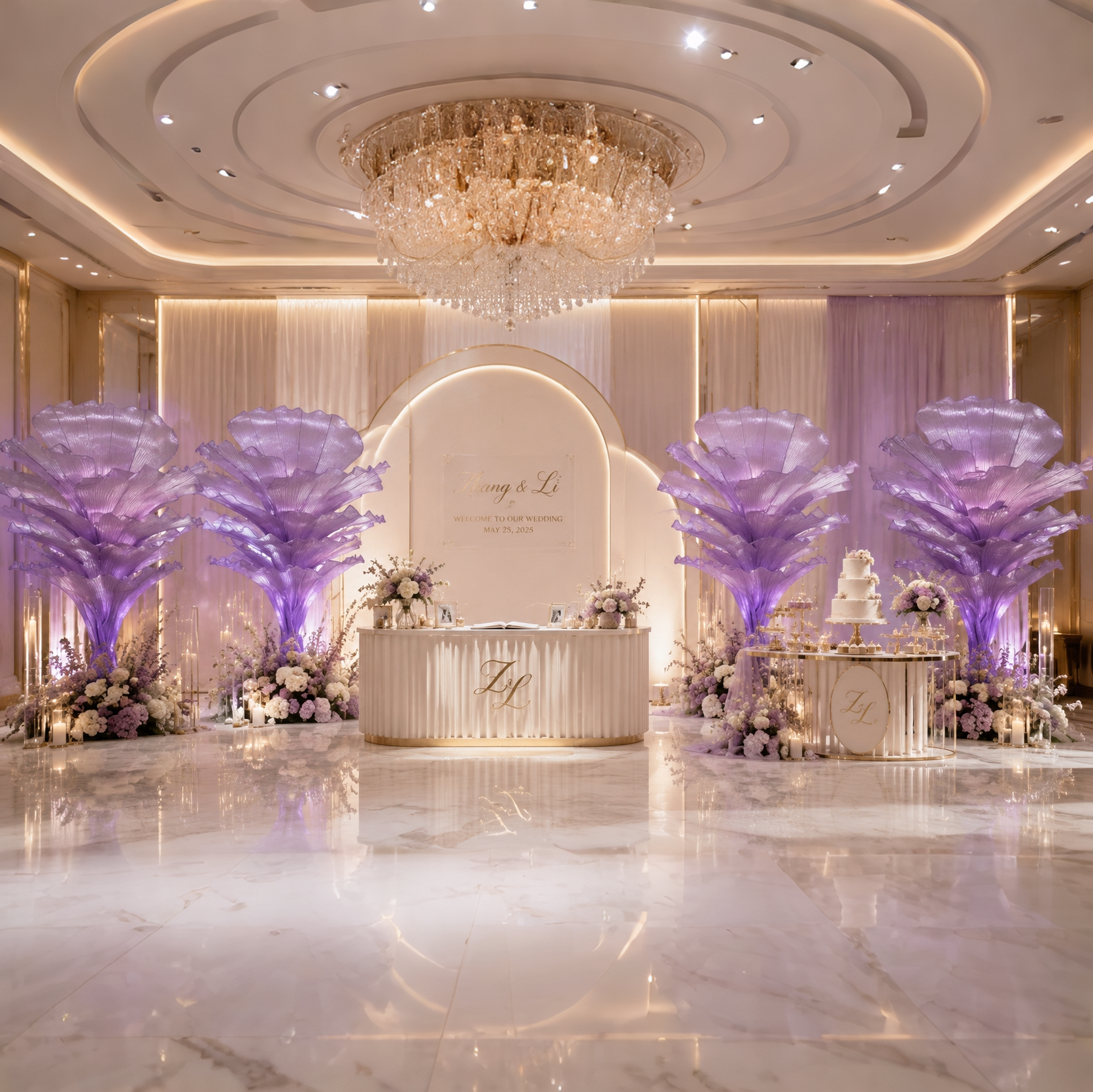 Flowerva Amethyst Wedding and Home Art Decoration