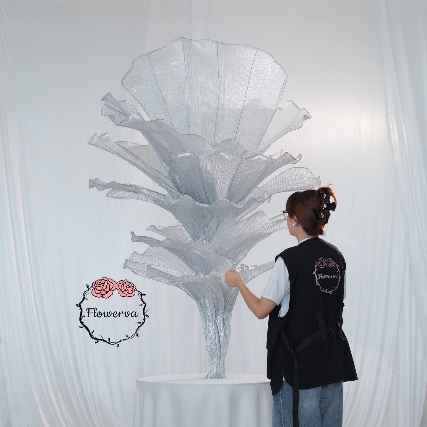 Flowerva "Glacier Flower" Luxury Wedding Decor Silver