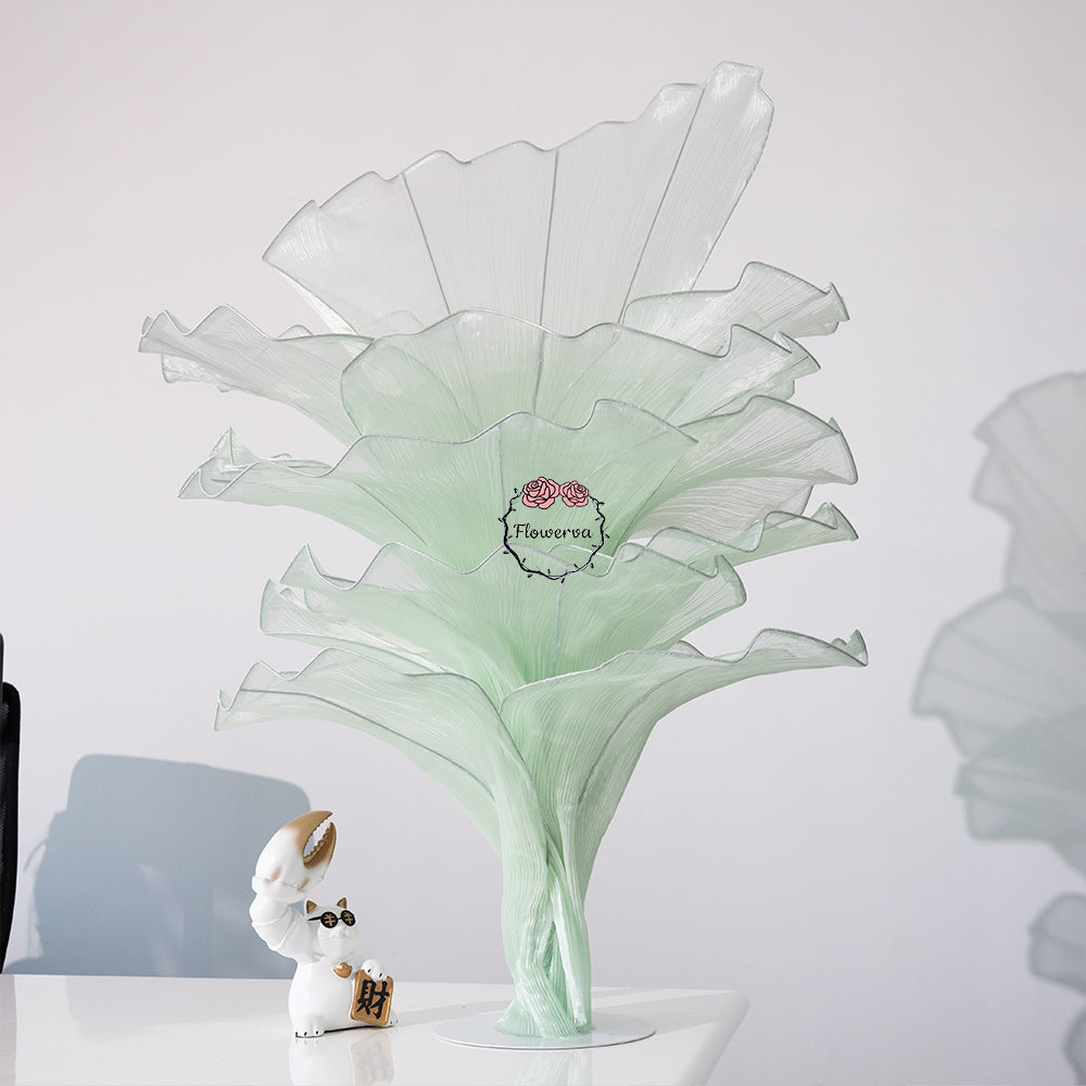 Flowerva Light Green Table Flower Wedding Decoration (With Base)