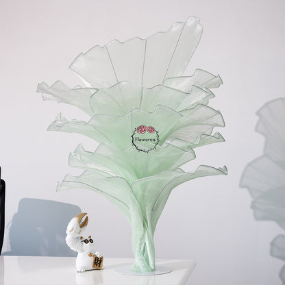 Flowerva Light Green Table Flower Wedding Decoration (With Base)