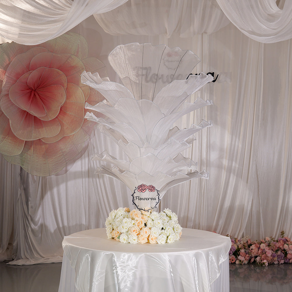 Flowerva Pure White Artistic Wedding Table Decorations