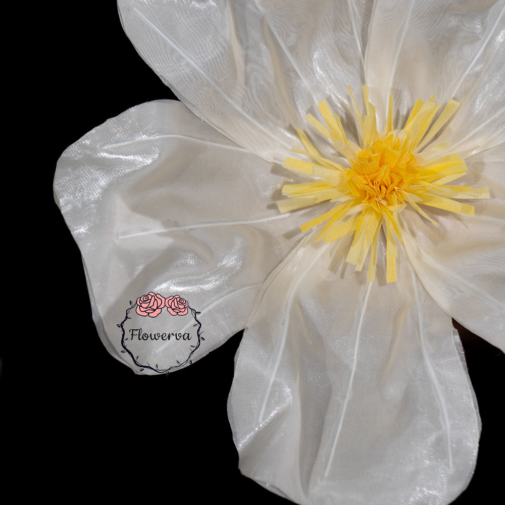 Flowerva Sheer Fabric White Daisy Decor