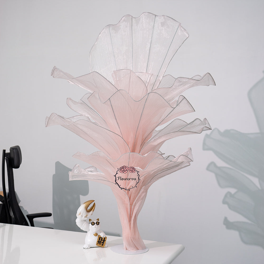 Flowerva Light Pink Table Flower Wedding Decoration (With Base)