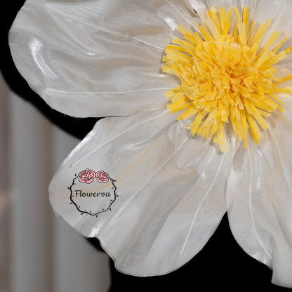 Flowerva Sheer Fabric White Daisy Decor