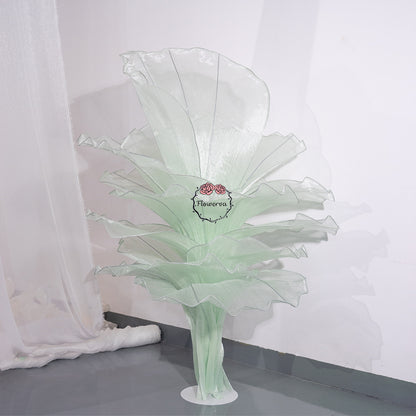 Flowerva Light Green Table Flower Wedding Decoration (With Base)