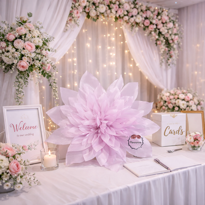 Flowerva Fluffy Layered Lilac Fabric Flower Decor