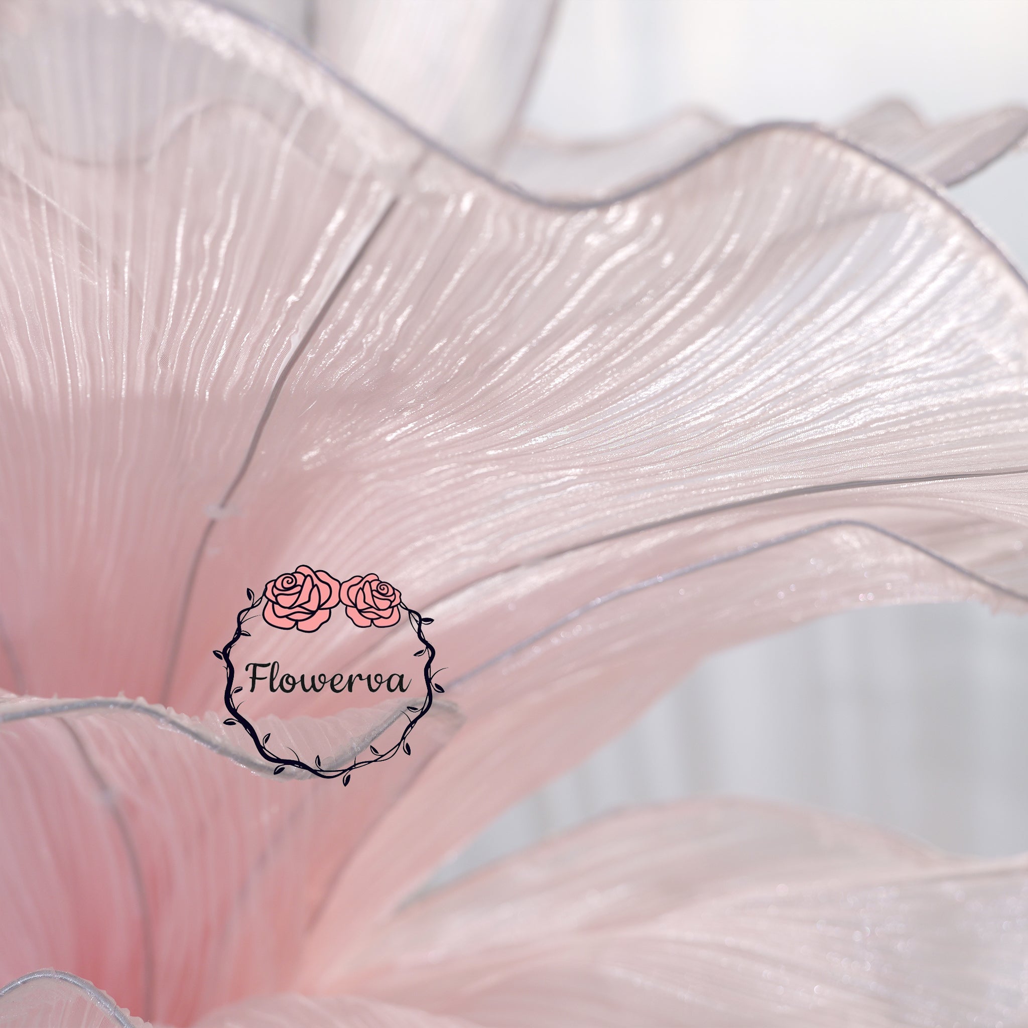 Flowerva Light Pink Table Flower Wedding Decoration (With Base)