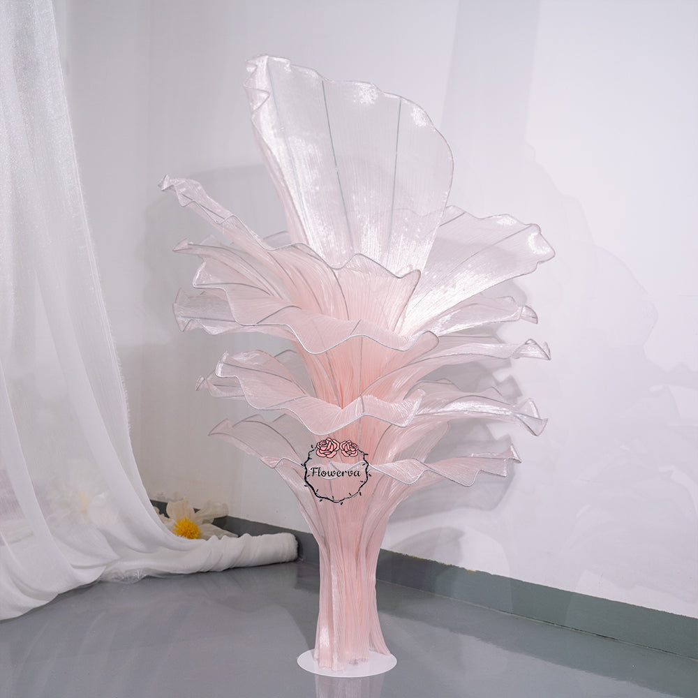 Flowerva Light Pink Table Flower Wedding Decoration (With Base)