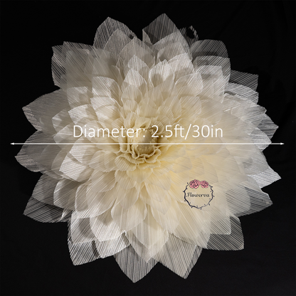 Flowerva Cream Giant Dali Fabric Flower Decor