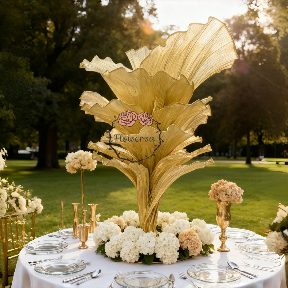 Flowerva Champagne Gold French Vintage Wedding and Home Art Decoration