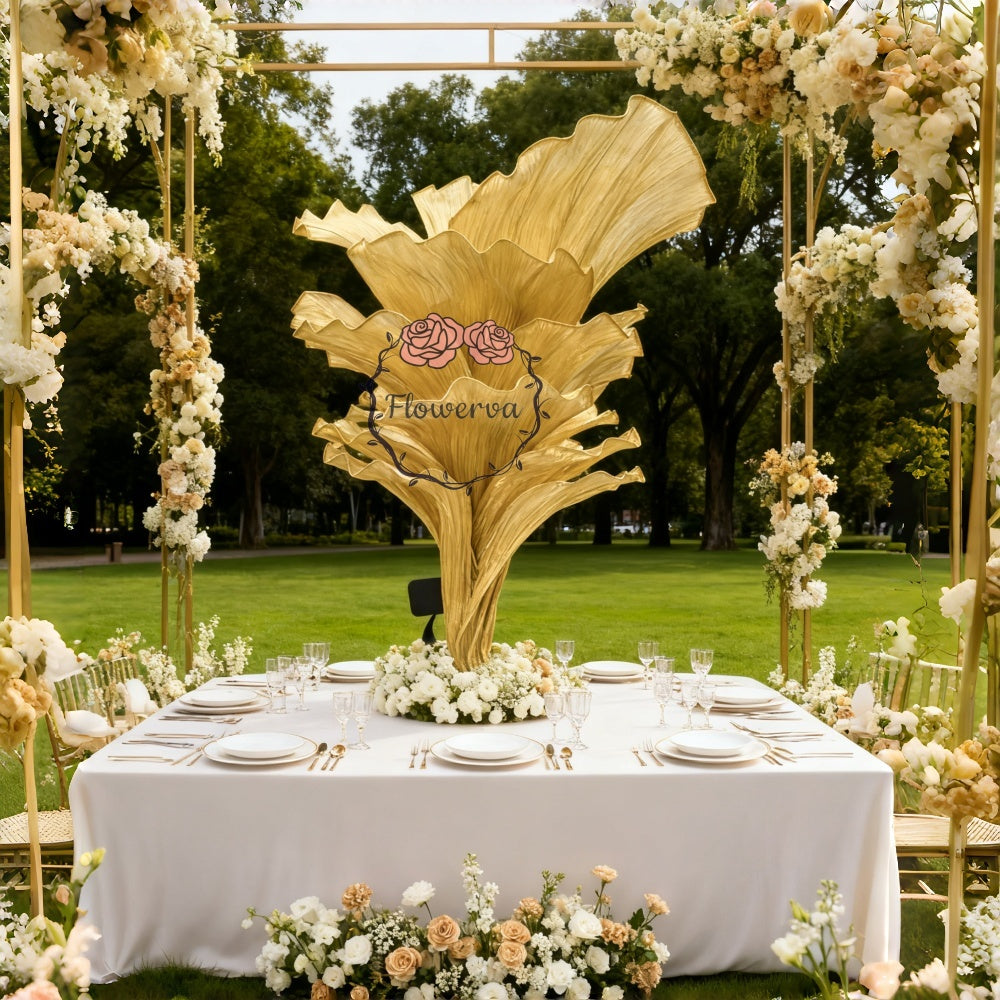 Flowerva Champagne Gold French Vintage Wedding and Home Art Decoration