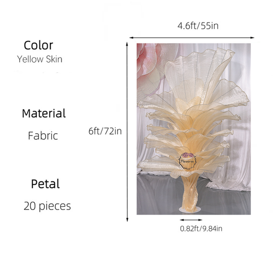 Flowerva Table Flower Wedding Decoration Yellow Skin (With Base)