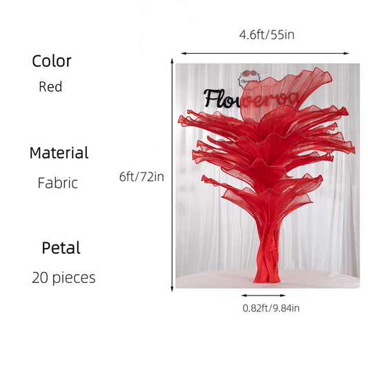 Flowerva Red Vintage Aesthetic Wedding Home Art Installation