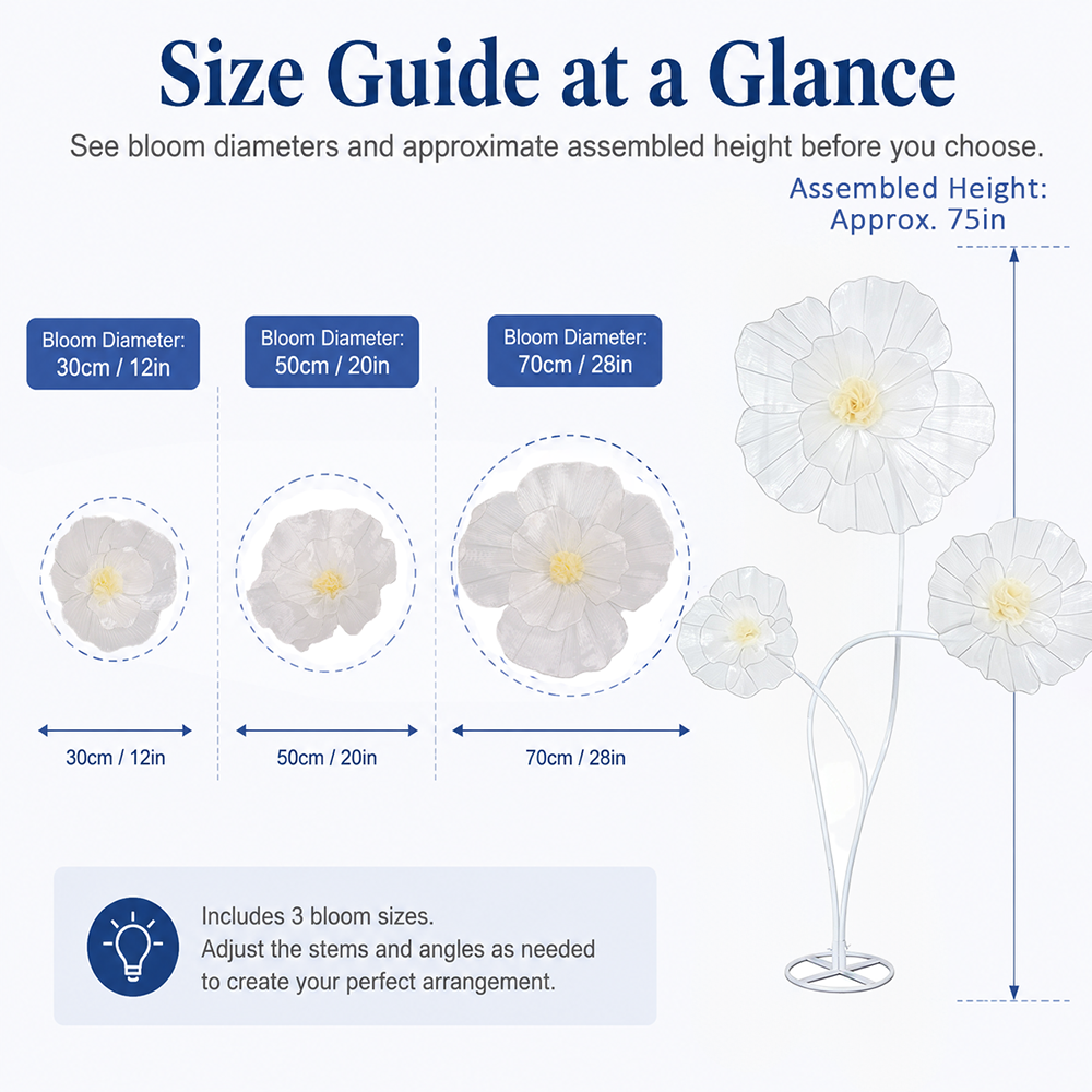 Flowerva Fabric Giant Flower Centerpiece Luxury Wedding & Event Decor