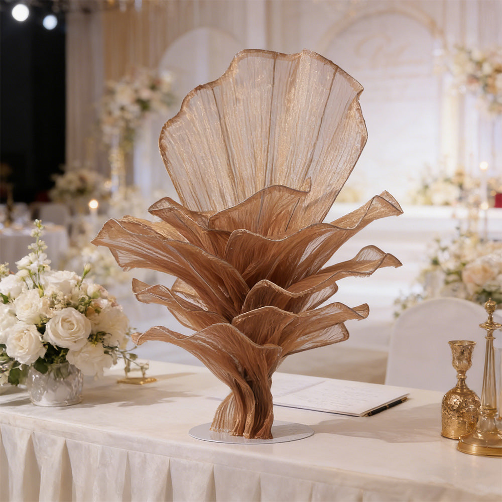 Flowerva Brown Table Flower Wedding Decoration (With Base)