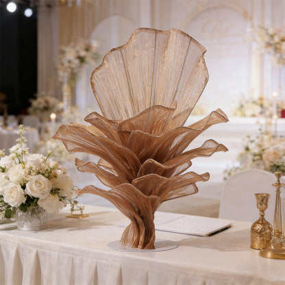 Flowerva Brown Table Flower Wedding Decoration (With Base)