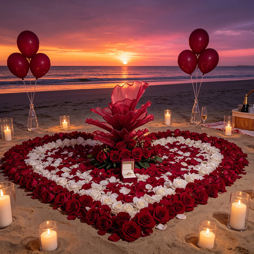 Flowerva Wine red Table Flower Wedding Decoration (With Base)